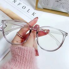 Load image into Gallery viewer, Transparent Computer Glasses Frame Women Men Anti Blue Light Round Glasses Blackout Glasses Optical Glasses Lenses