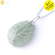 Load image into Gallery viewer, Natural Gem Stone Tree of Life Pendant Necklace 11 Gem Strone Choices