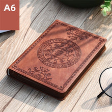 Load image into Gallery viewer, A6 Embossed PU Leather Pocket Journal Notebook Thicken Notepad Personal Planner Memo Book Sketchpad Wide Lined for Women Men Student Gift