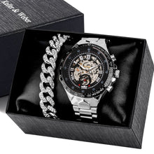 Load image into Gallery viewer, Automatic Mechanical Watch Men Luxury Brand Gift for Male with Gold Rhinestones Bracelet Fashion Mechanical Watch Men Reloj