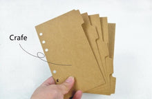 Load image into Gallery viewer, A5 A6 A7 Black Craft White Loose Leaf Notebook Refill Spiral 6 Ring Binder Inner Page Line Dot Grid Inside Paper Stationery