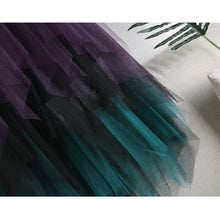 Load image into Gallery viewer, Tulle Pleated Irregular Design Long Skirt for Women Sweet Tiered Elastic High Waist Skirt 7 Beautiful Colors One Size
