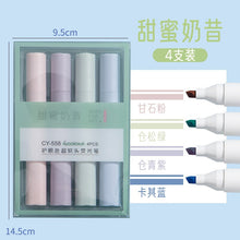Load image into Gallery viewer, 4PCS Pastel Highlighter Pen Marker Set Aesthetic Stationery Highlighters Kawaii Pens Colored Markers Kawaiii Cute Supplies Kids