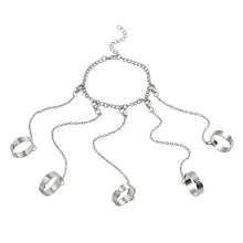 Load image into Gallery viewer, Punk Gothic Geometric Silver Gold Color Wrist Chain Rings Charms Jewelry