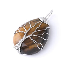 Load image into Gallery viewer, Natural Gem Stone Tree of Life Pendant Necklace 11 Gem Strone Choices