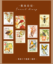 Load image into Gallery viewer, Vintage Stamp Collection and Washi Tape Scrapbooking Stickers Junk Journaling Scrap Booking Stickers Diary Decorative Tapes Washi tape Set