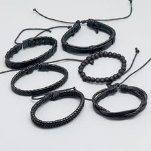 Load image into Gallery viewer, Vintage Multilayer Leather Bracelet Men Fashion Braided Handmade Silver Pendants Beadwork Rope Bracelets Male Gift