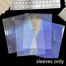 Load image into Gallery viewer, 10 Sheets A5 Laser Series 6 Rings PP 1/2/4 Pockets Binder Postcard Refills Family Wedding Photo Album Sleeves Notebook Card book