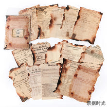 Load image into Gallery viewer, 30pcs Vintage Flowers Burnt Letter Material Paper Retro Light Paper Deco Scrapbooking Collage Background DIY Junk Journaling Diary Craft