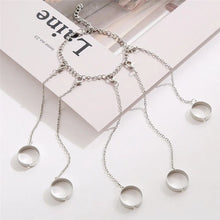 Load image into Gallery viewer, Punk Gothic Geometric Silver Gold Color Wrist Chain Rings Charms Jewelry