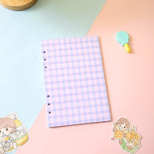 Load image into Gallery viewer, A5 A6 A7 Black Craft White Loose Leaf Notebook Refill Spiral 6 Ring Binder Inner Page Line Dot Grid Inside Paper Stationery