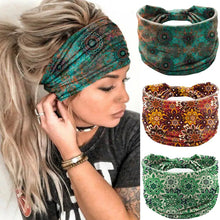 Load image into Gallery viewer, Bohemian Style Wide Headband Women Headpiece Stretch multiuse Neck Scarf Neckerchief Hair Accessories Headwear Yoga Hair Bands Headbands