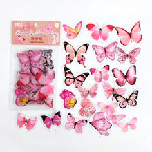 Load image into Gallery viewer, 40PCS Bag Retro Butterfly Fern Flowers Mushroom Stickers Bag Diary Sticker Scrapbooking Journal Supplies Designer Stationery Kids Pack Journaling