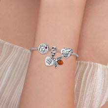 Load image into Gallery viewer, Bamoer 925 Sterling Silver Family Maternal Love Charms Baby Feet Bead Mom Heart Pendant for Bracelet or Necklace DIY luxury Charm Bracelet