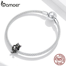 Load image into Gallery viewer, Bamoer Genuine 925 Sterling Silver Cartoon Black Cat Charm Beads Fits Necklace Bracelet & Bangle Pet Pendant DIY Making Gift Fine Jewelry