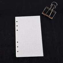 Load image into Gallery viewer, A5 A6 A7 Black Craft White Loose Leaf Notebook Refill Spiral 6 Ring Binder Inner Page Line Dot Grid Inside Paper Stationery