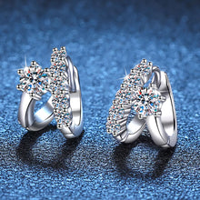 Load image into Gallery viewer, Buckle Hoop 1.1cttw Real D Color 2.4mm 4mm Full Moissanite Stone Hoop Earrings For Women S925 Sterling Silver Fine Jewelry
