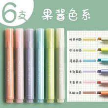 Load image into Gallery viewer, 4PCS Pastel Highlighter Pen Marker Set Aesthetic Stationery Highlighters Kawaii Pens Colored Markers Kawaiii Cute Supplies Kids