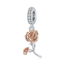 Load image into Gallery viewer, Bamoer 925 Sterling Silver Family Maternal Love Baby Feet Mom Heart Charms Pendants for Bracelet Bangle DIY Jewelry