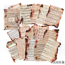 Load image into Gallery viewer, 30pcs Vintage Flowers Burnt Letter Material Paper Retro Light Paper Deco Scrapbooking Collage Background DIY Junk Journaling Diary Craft
