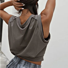 Load image into Gallery viewer, Women Sexy Loose Fit Sophisticated O-Neck Crop Top Gray Purple Apricot