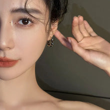 Load image into Gallery viewer, Elegant 14K Gold Plated Square Cut Gem Stones Grey Green Blue Champaign Yellow Love Crystal Earrings
