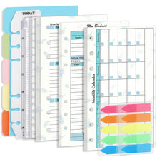 Load image into Gallery viewer, A6 Loose Leaf Notebook Refill Spiral 6 Ring Binder Inner Page Budget Page Weekly Monthly Inside Paper Stationery