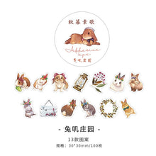 Load image into Gallery viewer, 100PCS/roll Vintage Washi Masking Tapes Stickers Designer Stationery Notebook Junk Journal Hand Account Diary Scrapbook Supplies Sticker