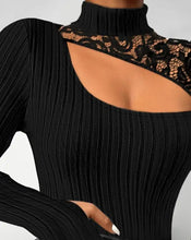 Load image into Gallery viewer, Stunning Woman Blouse 2024 Spring Sexy Cutout Lace Patch Long Sleeve Fitted Shirt