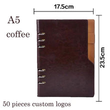 Load image into Gallery viewer, A5 or A6 Leather Cover Notebook 6 Ring Mini Binder Index with Pen Holder Filler Diary Agenda Planner Accessories Journal