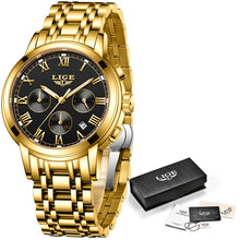 Load image into Gallery viewer, LIGE Women Gold Silver Watches 8 Choice Options 30M Waterproof Glow in Dark Watches +BOX