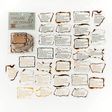 Load image into Gallery viewer, 30pcs/pack Gold Trim Stickers Time Letters Decorative Stickers wth Transparent Back INS Stamping Scrapbooking Material Label Diary Mobile DIY Junk Journaling Stickers