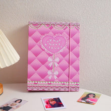Load image into Gallery viewer, A5 Binder 6 Ring Hard Cover Collection Book Pearl Heart Journal Refills Bandage Postcards Sticker Organizer