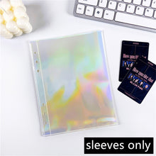 Load image into Gallery viewer, 10 Sheets A5 Laser Series 6 Rings PP 1/2/4 Pockets Binder Postcard Refills Family Wedding Photo Album Sleeves Notebook Card book