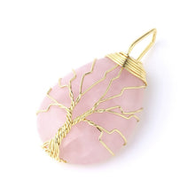 Load image into Gallery viewer, Natural Gem Stone Tree of Life Pendant Necklace 11 Gem Strone Choices