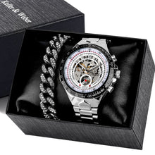 Load image into Gallery viewer, Automatic Mechanical Watch Men Luxury Brand Gift for Male with Gold Rhinestones Bracelet Fashion Mechanical Watch Men Reloj