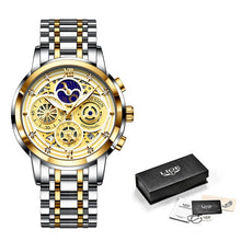Load image into Gallery viewer, LIGE Gold Silver Black White 6 Combination Options Women Watches Ladies Creative Multiple Dial and Displays Watches Waterproof