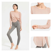 Load image into Gallery viewer, Soft Comfy Long Sleeve Shirts Cut Out Shoulder Light Weight Loose Fit Top Women Casual Fitness Wear Clothing
