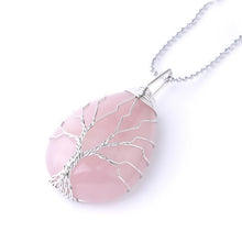 Load image into Gallery viewer, Natural Gem Stone Tree of Life Pendant Necklace 11 Gem Strone Choices