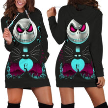 Load image into Gallery viewer, Jack Skellington Hoodie Dress Light Weight Sweater Dress Corpse Bride Dress with Hood 12 Design and Color Options