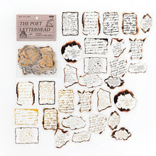 Load image into Gallery viewer, 30pcs/pack Gold Trim Stickers Time Letters Decorative Stickers wth Transparent Back INS Stamping Scrapbooking Material Label Diary Mobile DIY Junk Journaling Stickers