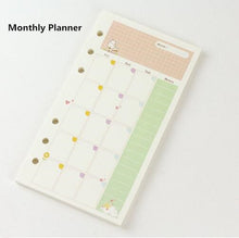 Load image into Gallery viewer, 40Sheet Black A5 A6 6-hole Loose-leaf Refill Inner Page Colored Inner Pages Line Grid Blank Weekly Inside Paper Stationery