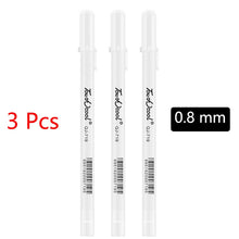 Load image into Gallery viewer, White Gel Pens Pack of 1/3/5 Pcs 2.0mm 1.0mm 0.8mm Oily Waterproof DIY Scrapbooking Graffiti Junk Journaling Sketching Markers Stationery Writing School Supplies