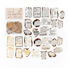 Load image into Gallery viewer, 30pcs/pack Gold Trim Stickers Time Letters Decorative Stickers wth Transparent Back INS Stamping Scrapbooking Material Label Diary Mobile DIY Junk Journaling Stickers