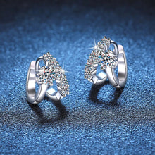 Load image into Gallery viewer, Buckle Hoop 1.1cttw Real D Color 2.4mm 4mm Full Moissanite Stone Hoop Earrings For Women S925 Sterling Silver Fine Jewelry