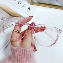 Load image into Gallery viewer, Transparent Computer Glasses Frame Women Men Anti Blue Light Round Glasses Blackout Glasses Optical Glasses Lenses