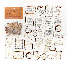 Load image into Gallery viewer, 30pcs/pack Gold Trim Stickers Time Letters Decorative Stickers wth Transparent Back INS Stamping Scrapbooking Material Label Diary Mobile DIY Junk Journaling Stickers