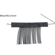 Load image into Gallery viewer, Ankle Adoration 1 piece of Fashionable Rhinestone Foot Chain Shining Crystal Tassel Ankle Charm High Heels Accessories Black Gold Silver
