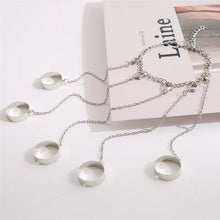 Load image into Gallery viewer, Punk Gothic Geometric Silver Gold Color Wrist Chain Rings Charms Jewelry