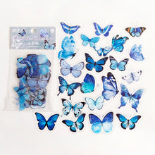 Load image into Gallery viewer, 40PCS Bag Retro Butterfly Fern Flowers Mushroom Stickers Bag Diary Sticker Scrapbooking Journal Supplies Designer Stationery Kids Pack Journaling